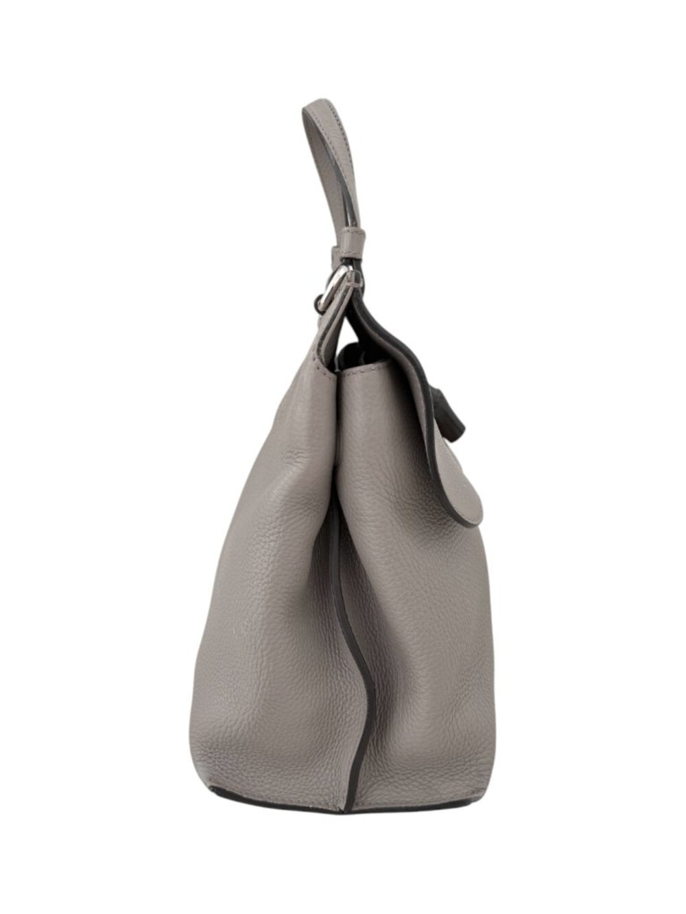 Gucci Gray Pebbled Calfskin Bamboo Daily Top Handle Satchel - Picture 5 of 15